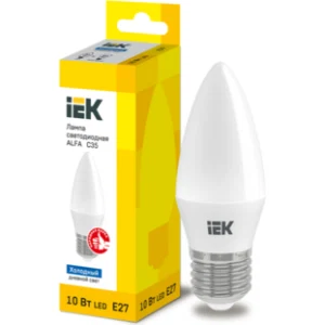 IEK Лампа светодиодная ALFA C35 свеча 10Вт 230В 6500К E27 - LLA-C35-10-230-65-E27 IEK Лампа светодиодная ALFA C35 свеча 10Вт 230В 6500К E27 - LLA-C35-10-230-65-E27