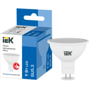 IEK Лампа светодиодная MR16 софит 9Вт 230В 6500К GU5.3 - LLE-MR16-9-230-65-GU5 IEK Лампа светодиодная MR16 софит 9Вт 230В 6500К GU5.3 - LLE-MR16-9-230-65-GU5
