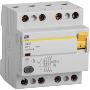 IEK Выключатель дифференциальный (УЗО) ВД1-63 4Р100А 100мА - MDV10-4-100-100 IEK Выключатель дифференциальный (УЗО) ВД1-63 4Р100А 100мА - MDV10-4-100-100