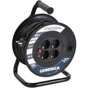 IEK Катушка УК30 с термозащитой 4 места 2P+PE/30м 3х1,0мм2 GENERICA - WKP10-10-04-30-G IEK Катушка УК30 с термозащитой 4 места 2P+PE/30м 3х1,0мм2 GENERICA - WKP10-10-04-30-G